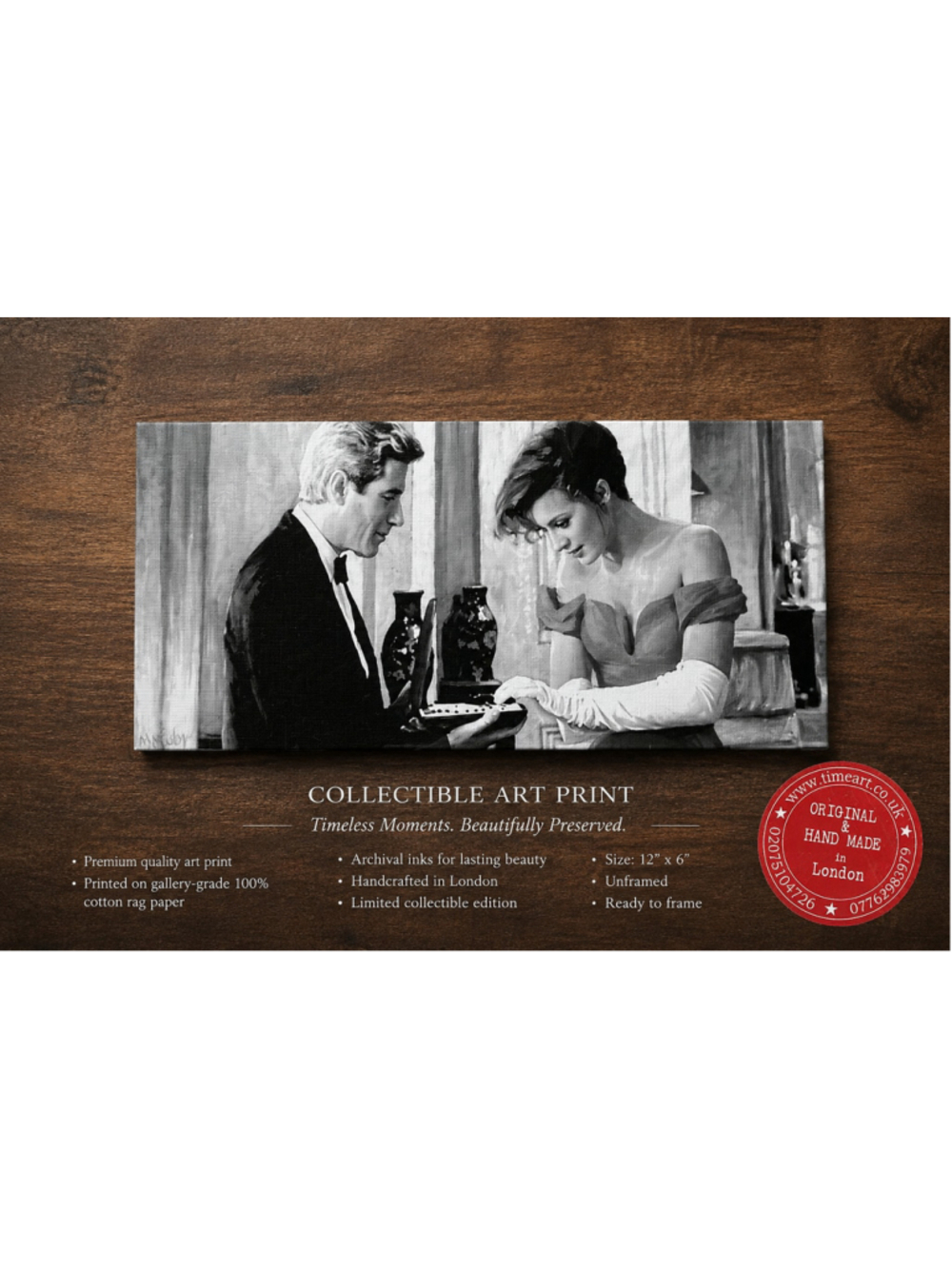 Hand Painted “Pretty Woman” Inspired Canvas –Julia Roberts & Richard Gere Summer